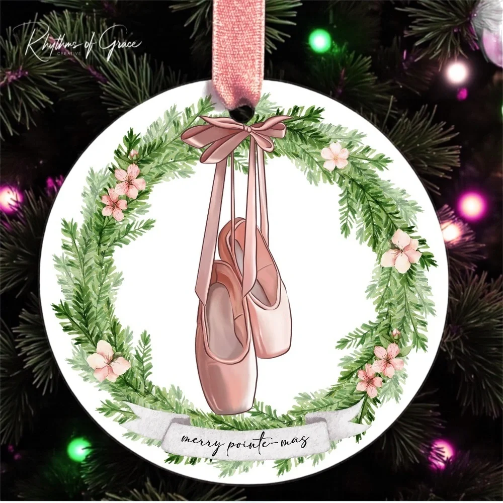 Merry Pointe-mas Ballet Custom Ornament – Personalized Ballerina Christmas Gift